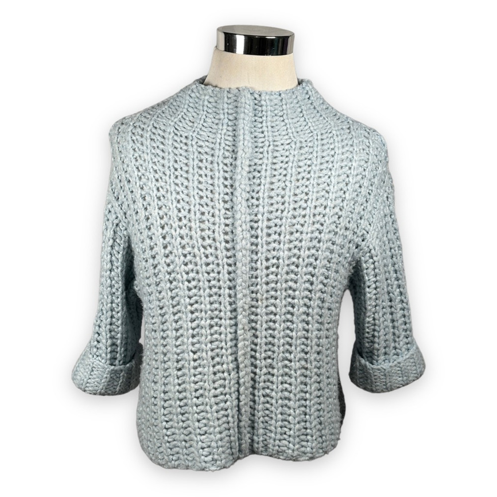 Saturday Sunday Anthropologie Chunky Sweater Womens XS Tight Knit‎ Blue Pullover